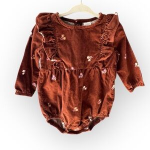Carter's Brown Corduroy Baby bubble romper